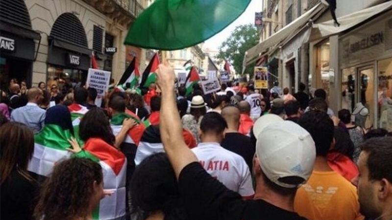 File photo of pro-Palestine protest in France. Photo Credit: Tasnim News Agency