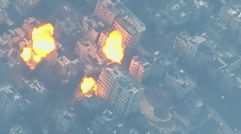 Israeli strike on Hamas tunnels in Gaza. Photo Credit: IDF video screenshot