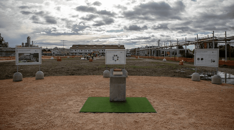 Versalis construction site for plastics chemical recycling plant opens in Mantua. Photo Credit: Eni