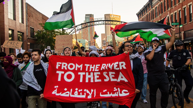 Protest against the war in Gaza, Columbus, Ohio. Photo Credit: Becker1999, Wikipedia Commons