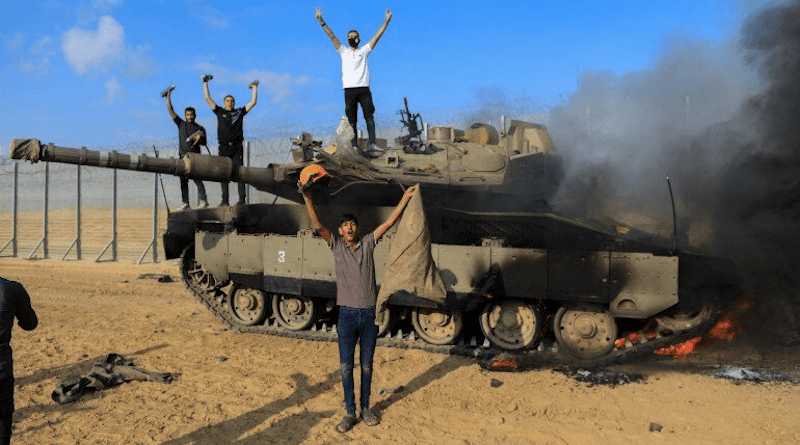 A destroyed Israeli tank. Photo Credit: Mehr News Agency