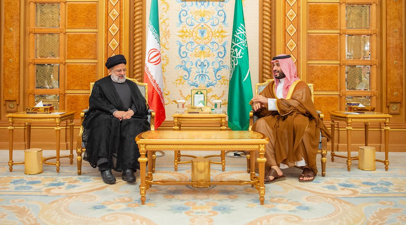 Iran's President Ebrahim Raisi with Saudi Arabia's Crown Prince Mohammed bin Salman. Photo Credit: SPA