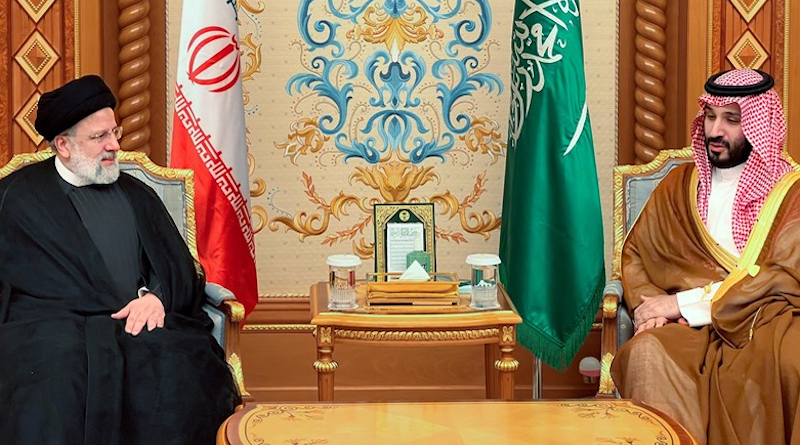 Iran's President Ebrahim Raisi with Crown Prince of Saudi Arabia Mohammed bin Salman Al Saud. Photo Credit: Tasnim News Agency