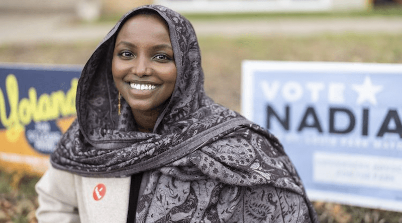 Nadia Mohamed became the first Somali-American to be elected mayor when she won her race in St. Louis Park, Minnesota, on 7 November 2023. Credit: @SahanJournal
