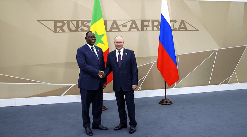 Senegal's President Macky Sall with Russia's President Vladimir Putin, St Petersburg, July 2023. Photo Credit: Kremlin.ru