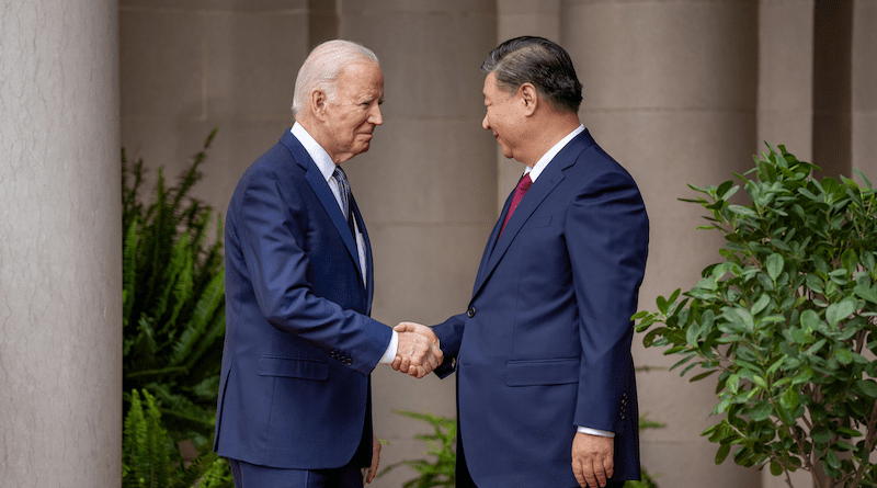 US President Joe Biden with China's President Xi Jinping on the sidelines of the Asia-Pacific Economic Cooperation summit. Photo Credit: The White House