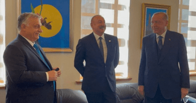 Viktor Orban, Azerbaijan's Ilham Aliyev and Turkey's Recep Tayyip Erdogan in Astana, at the Organisation of Turkic States summit. Photo Credit: X, formerly Twitter