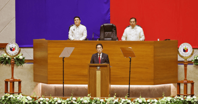 Japan's Prime Minister Fumio Kishida delivers a speech to the Philippines’ House of Representatives in Manila. Photo Credit: Prime Minister Office of Japan.