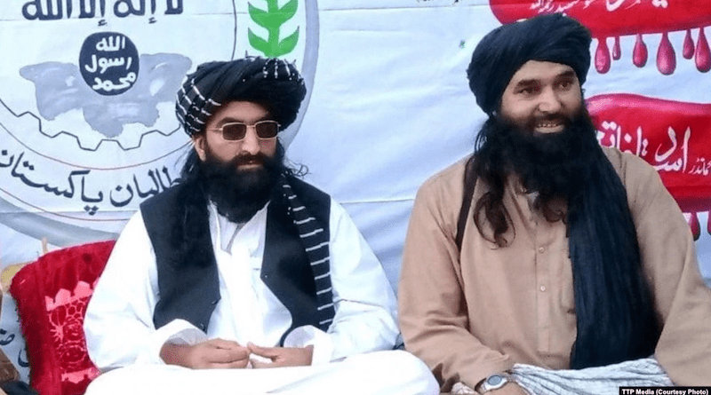 File photo of Tehrik-e Taliban Pakistan (TTP) chief Noor Wali Mehsud (left) with another movement leader in an undisclosed location. Photo Credit: RFE/RL