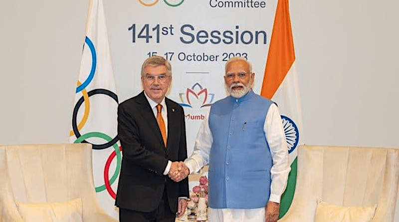 IOC President Thomas Bach with India's PM Narendra Modi. Photo Credit: India PM Office