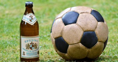 football soccer ball beer