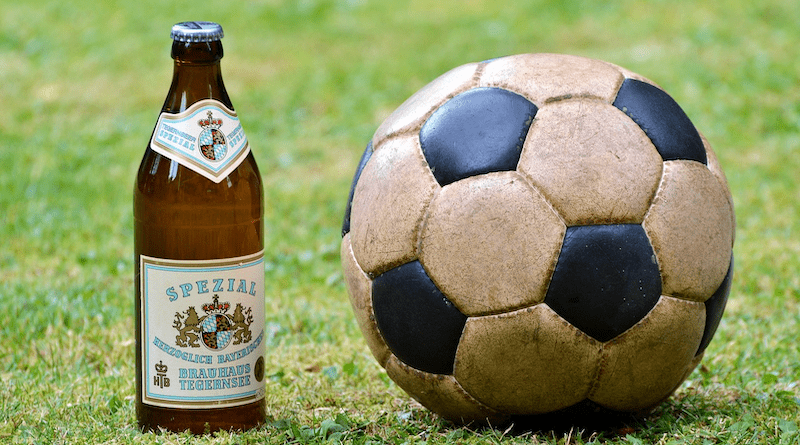 football soccer ball beer