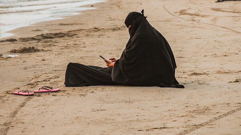 muslim woman beach Malaysia Asia