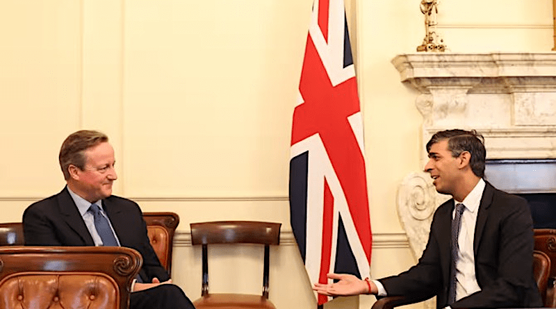 Former UK PM David Cameron with PM Rishi Sunak. Photo Credit: No 10 Downing Street