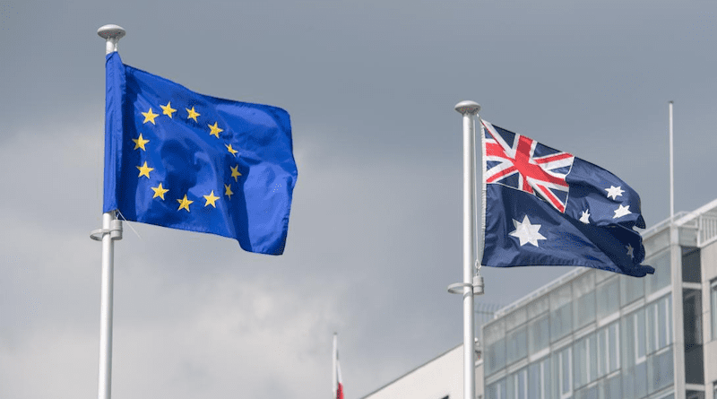 Flags of European Union and Australia. Photo Credit: European Commission