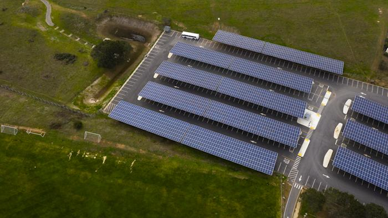 Microgrids can take advantage of local renewable energy sources such as rooftop solar panels or small wind turbines to restore power in outages. CREDIT: Nick Gonzales, UC Santa Cruz