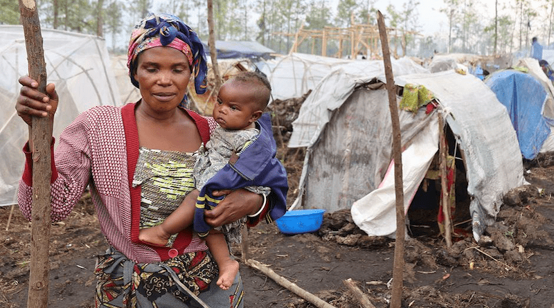 People who have fled clashes and violence in North Kivu seek refuge in Rusayo, in the DR Congo. Photo Credit: UNHCR/Blaise Sanyila
