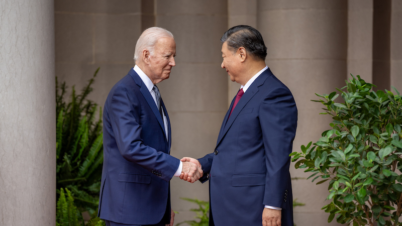 China's President Xi Jinping with US President Joe Biden on sideline of APEC 2023. Photo Credit: The White House