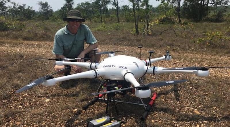 Sean Downey, associate professor of anthropology at The Ohio State University, with drone used in study. CREDIT: Photo courtesy of Sean Downey