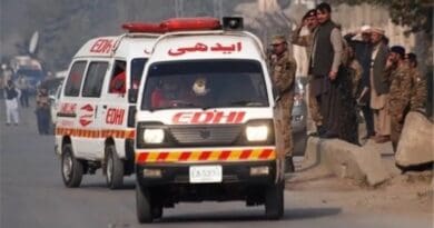 Ambulances at scene of Tehreek-e-Taliban Pakistan (TTP) attack on the Army Public School (APS) in Peshawar on December 16, 2014. Photo Credit: Tasnim News Agency