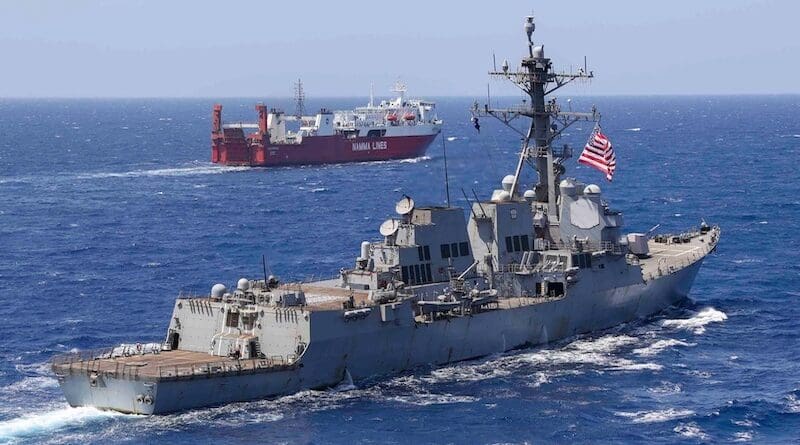 The Arleigh Burke-class guided-missile destroyer USS Truxtun (DDG 103) operates in the Red Sea. Photo Credit: U.S. Africa Command, DOD