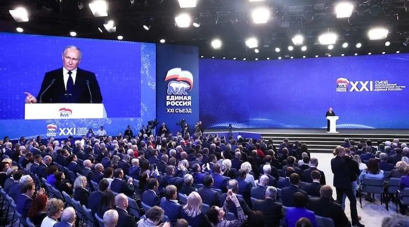 Russia's President Vladimir Putin speaks at United Russia party congress. Photo Credit: Kremlin.ru