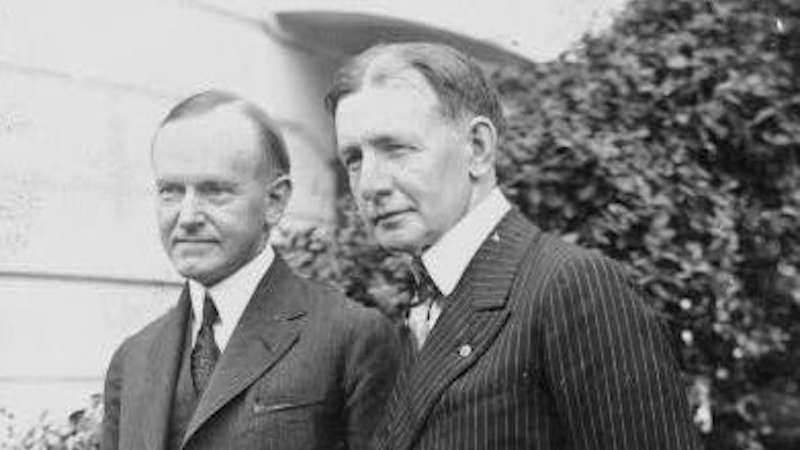US President Calvin Coolidge with Vice President Charles G. Dawes. Photo Credit: National Photo Company, Wikipedia Commons, photo cropped
