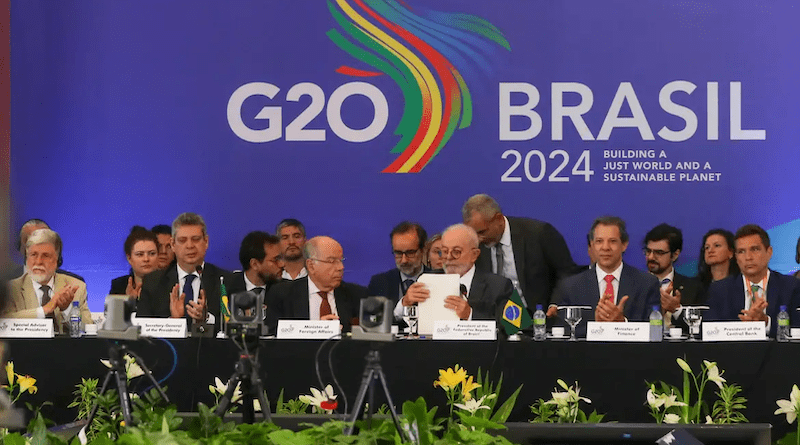 Brazil's President Luiz Inácio Lula da Silva at G20 meeting. Photo Credit: Fabio Rodrigues Pozzembom / Agencia Brasil