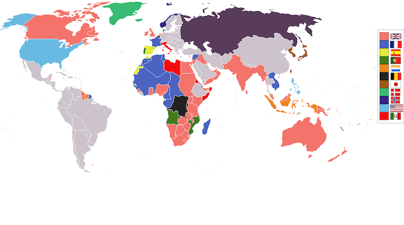 Map of Colonial Empires in 1920. Credit: Wikipedia Commons