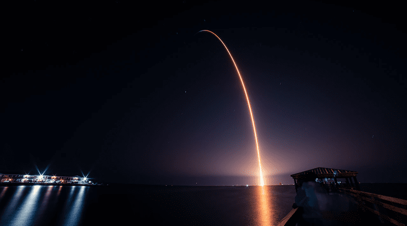 Falcon 9 rocket carrying NASA’s SpaceX Crew-7 launches from Kennedy Space Center, Fla., Aug. 26, 2023. Photo Credit: Air Force Senior Airman Joshua Hastings