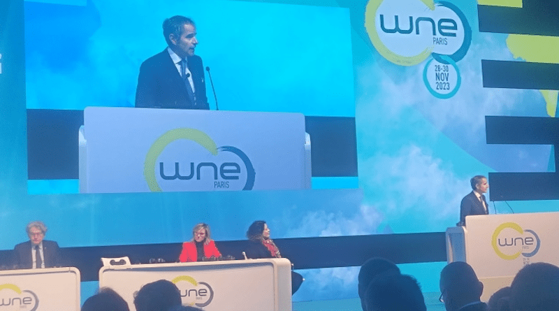 IAEA's Rafael Mariano Grossi speaking during the opening session at WNE (Image: WNN)
