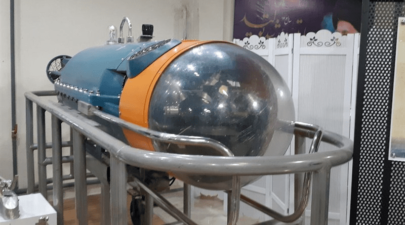 Iranian unmanned underwater vehicle (UUV). Photo Credit: Tasnim News Agency