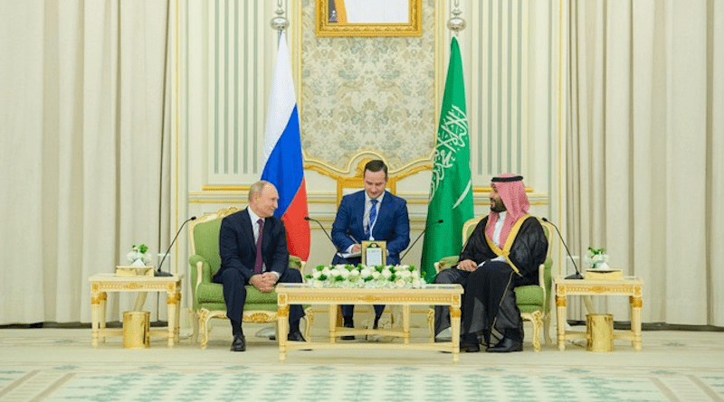 Russia's President Vladimir Putin with Saudi Arabia’s Crown Prince Mohammed bin Salman. Photo Credit: SPA