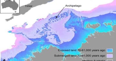 During lower sea levels a vast archipelago formed on the Australian northwest continental shelf. CREDIT: US Geological Survey, Geoscience Australia