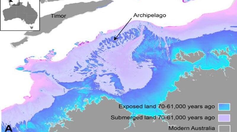 During lower sea levels a vast archipelago formed on the Australian northwest continental shelf. CREDIT: US Geological Survey, Geoscience Australia