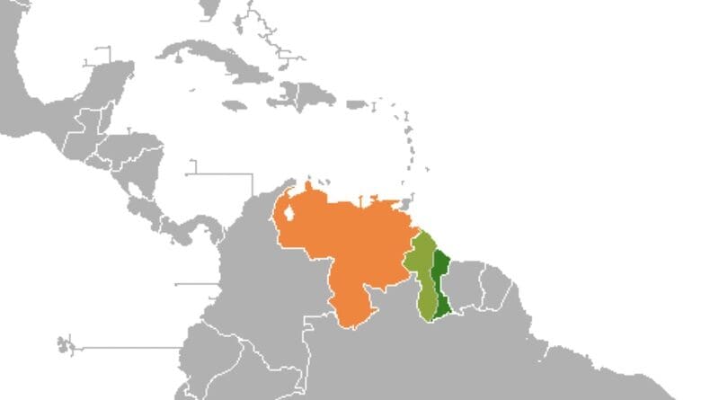 Map showing locations of Venezuela and Guyana. Credit: Wikipedia Commons