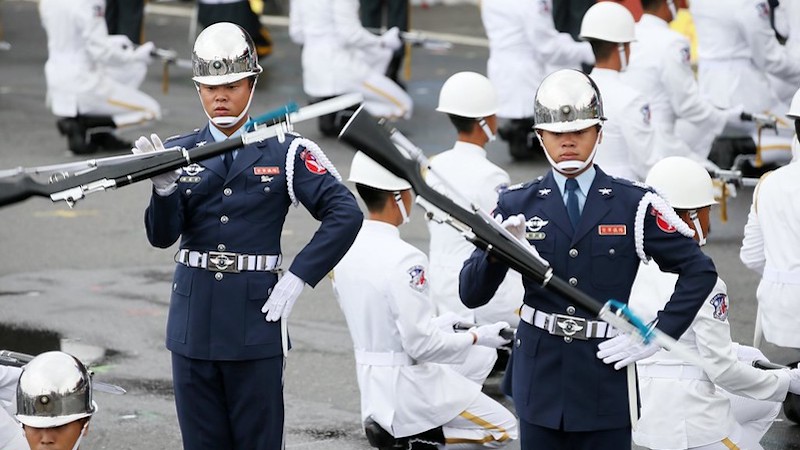 Taiwan's tri-service honor guards. Photo Credit: Taiwan Presidential Office