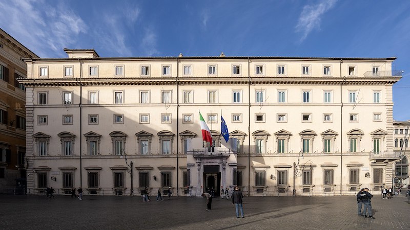 Palazzo Chigi, Italy's Prime Minister residence. Photo Credit: DellaGherardesca, Wikipedia Commons