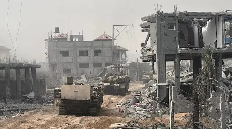 Israeli tanks on operations in the Gaza Strip. Photo Credit: IDF Spokesperson's Unit, Wikipedia Commons