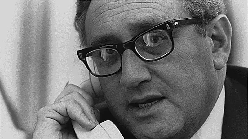 Henry Kissinger in the West Wing as National Security Adviser in April 1975. Photo Credit: White House Photographic Office, Wikipedia Commons