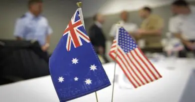 Flags of Australia and United States. (DoD photo by D. Myles Cullen/Released)