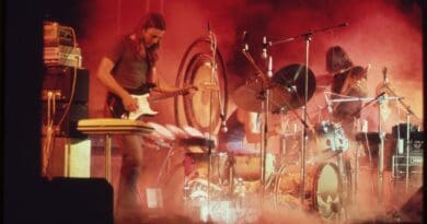 Pink Floyd performing on their early 1973 US tour, shortly before the release of The Dark Side of the Moon. Photo Credit: Calonius, Erik, Photographer, Wikipedia Commons