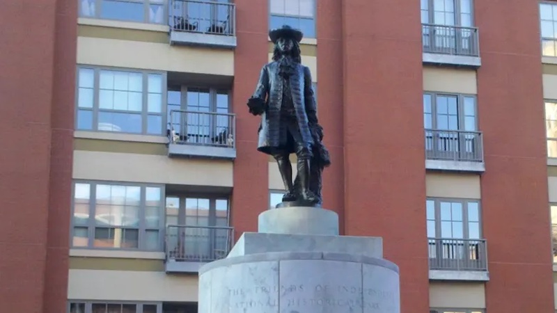 William Penn statue in Welcome Park. Photo Credit: Courtesy of Independence National Historical Park