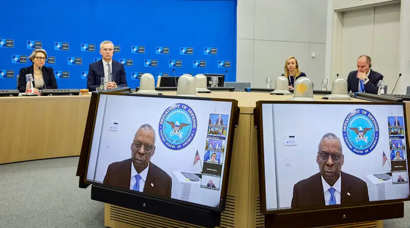Virtual meeting of the Ukraine Defense Contact Group. Photo Credit: NATO