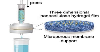 A rendering of the hydrogel filtration system. CREDIT: The University of Texas at Austin