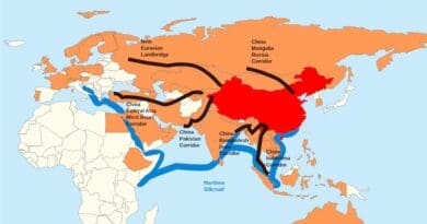 Alternative routes from China to Europe. Credit: Wikipedia Commons