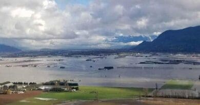 Flooding in British Columbia's Fraser Valley in November 2021. Credit: UBC Applied Science