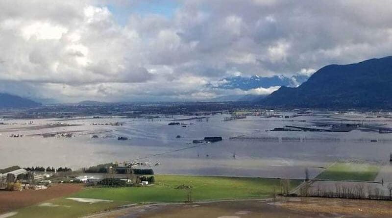 Flooding in British Columbia's Fraser Valley in November 2021. Credit: UBC Applied Science