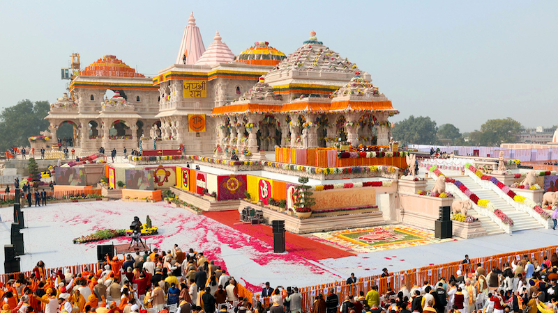 Pran Pratishtha ceremony of Shree Ram Janmaboomi Temple (Ram Mandir) in Ayodhya, Uttar Pradesh, India on January 22, 2024. Photo Credit: India PM Office