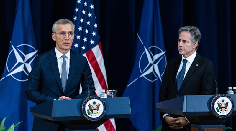 Joint press conference with NATO Secretary General Jens Stoltenberg and the US Secretary of State, Antony J. Blinken. Photo Credit: NATO